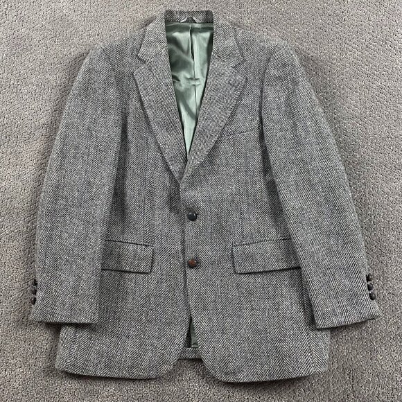 Vintage Harris Tweed Grey Wool Blazer from Botany 500 - 38R - Picture 1 of 16